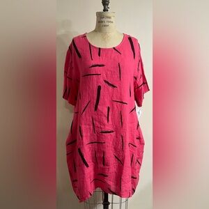 TRANSPARENTE MADE IN ITALY - ABSTRACT PRINT S/S DRESS SIZE 2